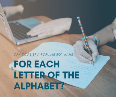 Can you list a popular boy name for each letter of the alphabet?