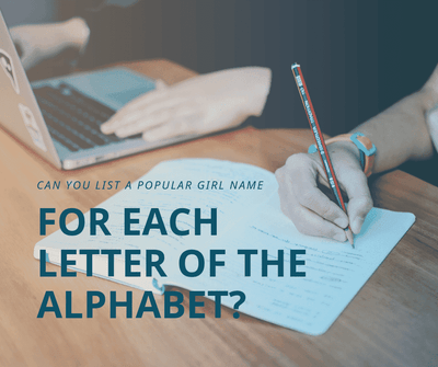 Can you list a popular girl name for each letter of the alphabet?
