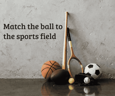 Match the ball to the sports field