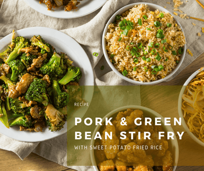 Pork & Green Bean Stir Fry with Sweet Potato Fried Rice