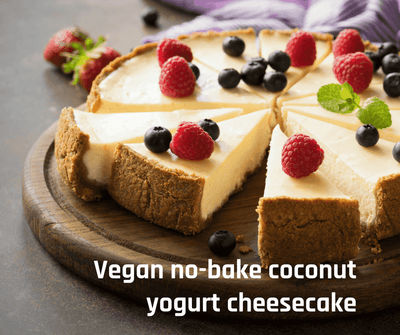 Vegan no-bake coconut yogurt cheesecake