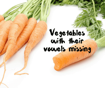 Vegetables with their vowels missing
